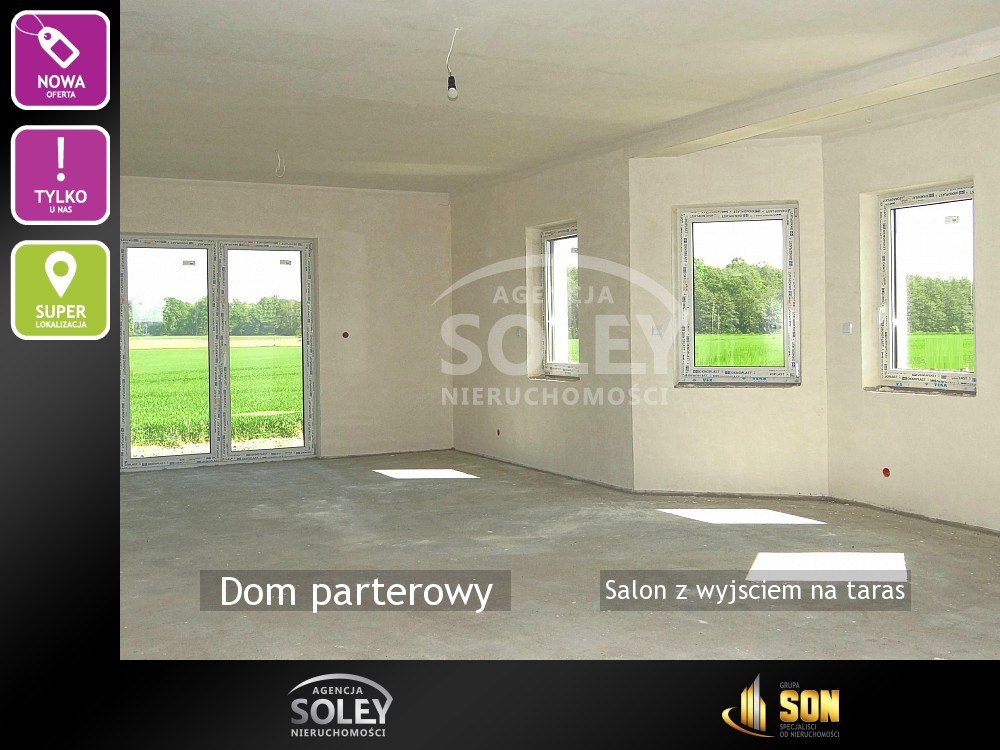 Nieruchomości: Salon z wyjsciem na taras