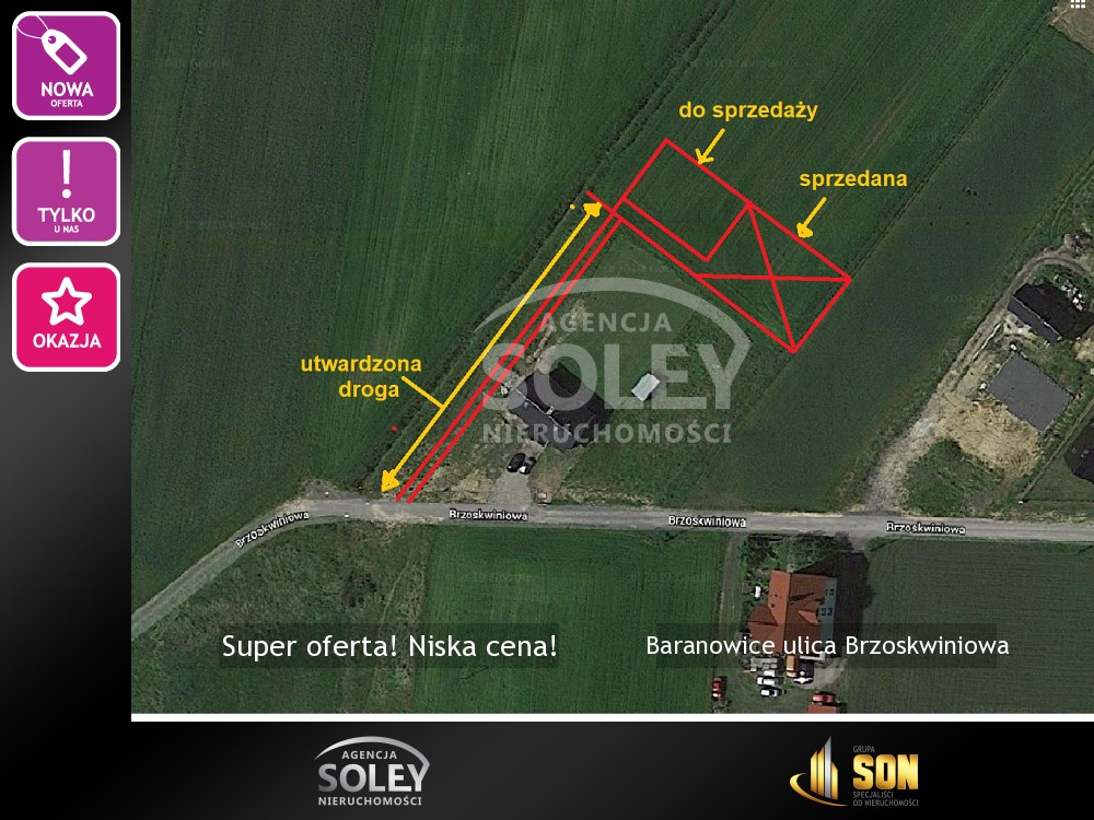Nieruchomości: Baranowice ulica Brzoskwiniowa