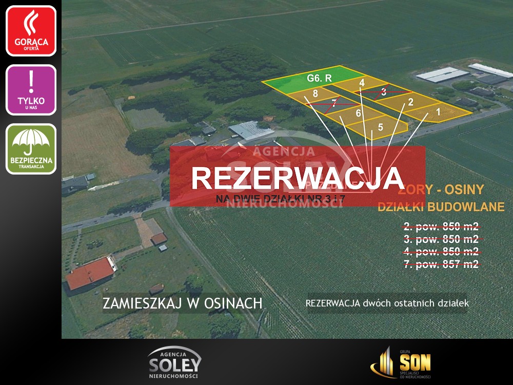 Nieruchomości: REZERWACJA dwóch ostatnich działek