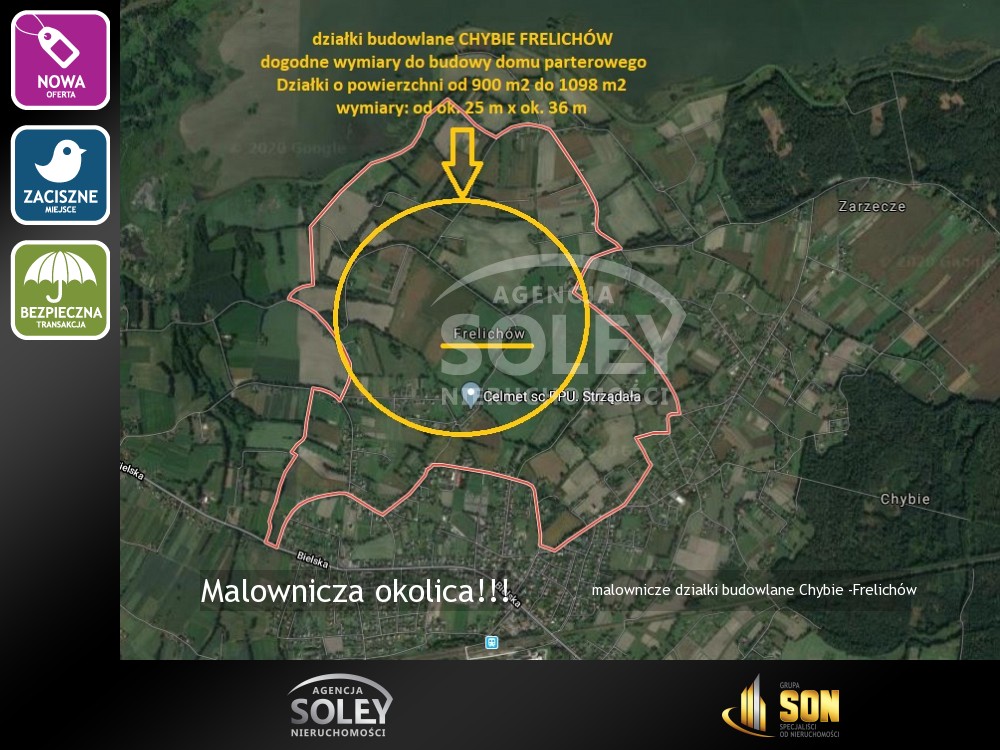 Nieruchomości: działki budowlane Chybie -Frelichów