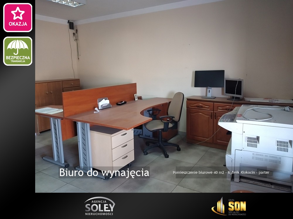Nieruchomości: Pomieszczenie biurowe 40 m2 - Rybnik Kłokocin - parter