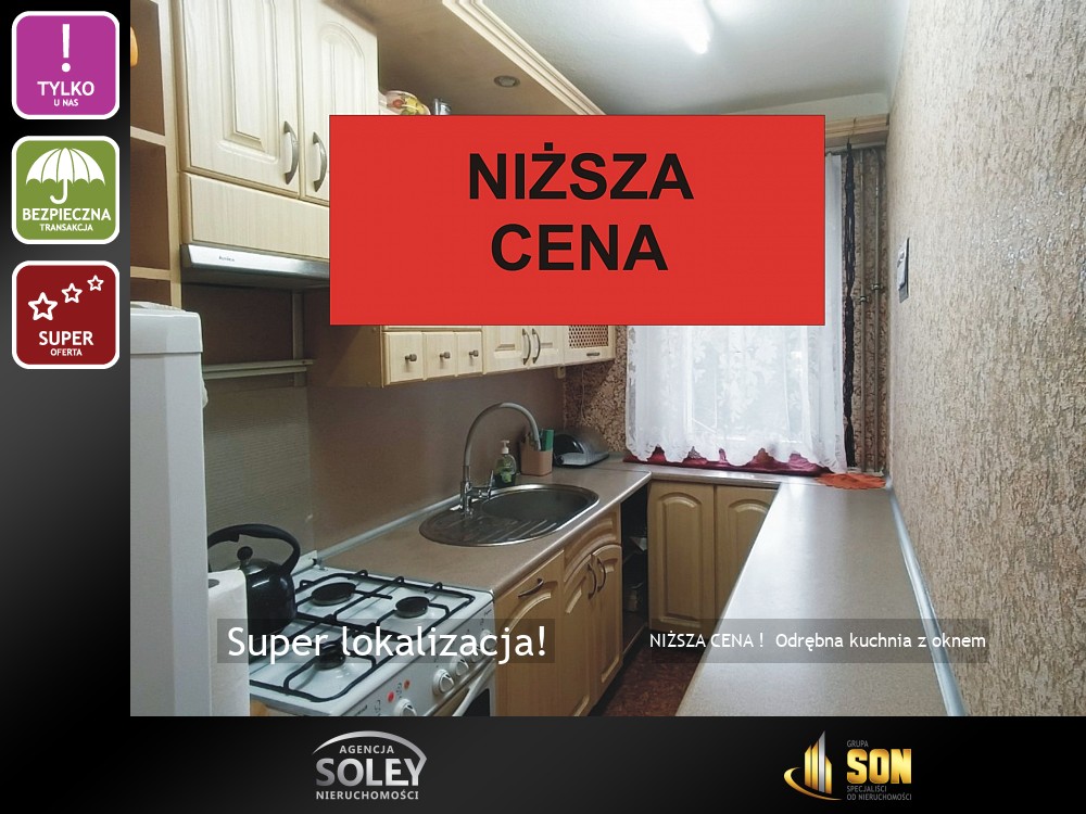 Nieruchomości: NIŻSZA CENA !  Odrębna kuchnia z oknem